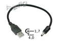 Kabel zasilający USB A WT / wtyk DC 4,0/1,7