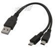 Adapter USB / wtyk mini + micro USB