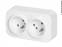 Gniazdo natynkowe x2 białe