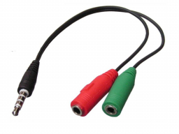 Adapter wtyk .Jack 3.5 4polowy-2xJack gniazdo3.5 s