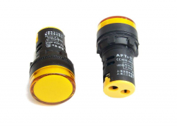 Kontrolka LED 28mm 12V AC/DC żółta