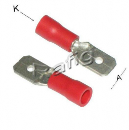 Konektor 6,3mm wtyk izolowany czerwony 10 Szt